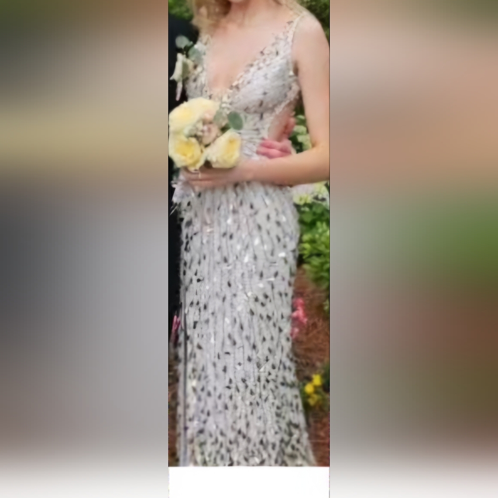 Sequin Embellished Dress with Gold Accents - Picture 9 of 9